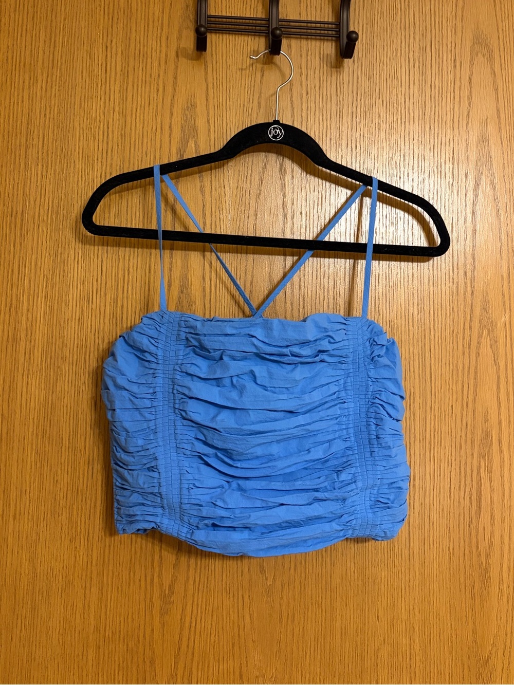 Madewell Poplin Crop Tube Top Ornamental Blue